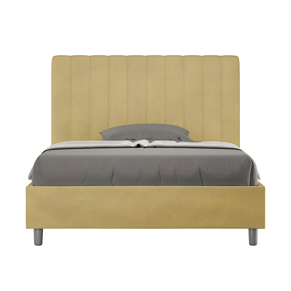 Lit en microfibre 120 x 200 cm à rayures verticales symétriques, fabriqué en Italie - Glove Viadurini