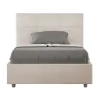 Lit 140 x 200 cm avec tête de lit rectangulaire en microfibre, fabriqué en Italie - Brina Viadurini