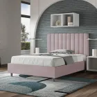 Lit en microfibre 140 x 200 cm à rayures verticales symétriques, fabriqué en Italie - Glove Viadurini