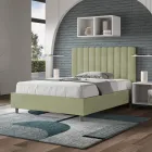 Lit en microfibre 140 x 200 cm à rayures verticales symétriques, fabriqué en Italie - Glove Viadurini