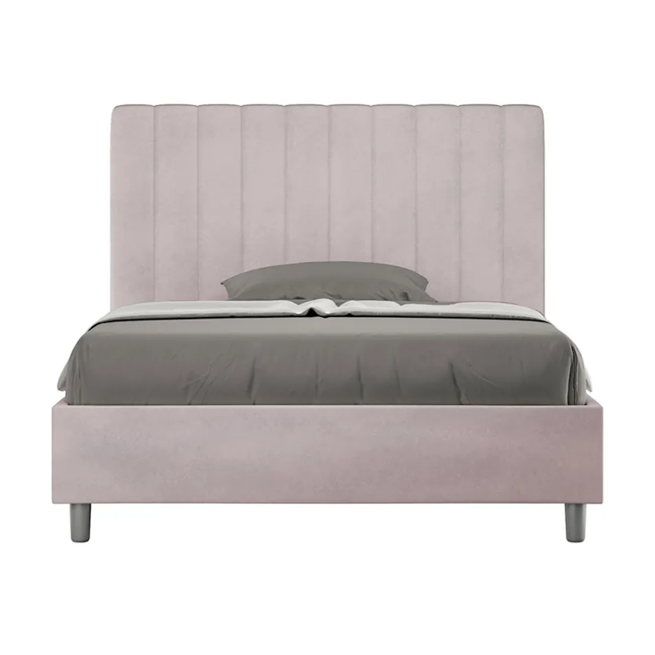 Lit en microfibre 140 x 200 cm à rayures verticales symétriques, fabriqué en Italie - Gant Viadurini