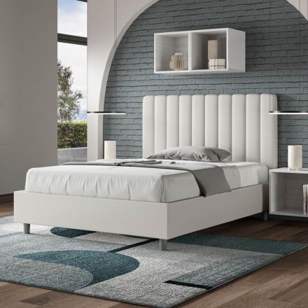 Lit 140x200 cm Tête de lit avec lignes verticales symétriques Made in Italy - Glove Viadurini