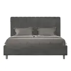 Lit en microfibre 160 x 200 cm à rayures verticales symétriques, fabriqué en Italie - Glove Viadurini