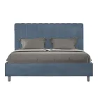 Lit en microfibre 160 x 200 cm à rayures verticales symétriques, fabriqué en Italie - Glove Viadurini