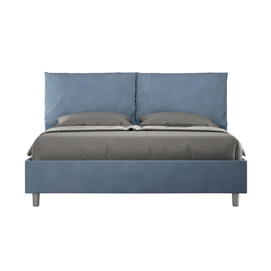 Tête de lit 160x200 cm avec coussins en microfibre, fabriquée en Italie - Olympics Viadurini