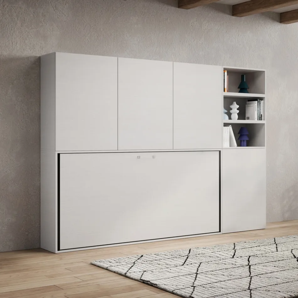 Lit escamotable simple aux compositions variées - Collaboratif Viadurini