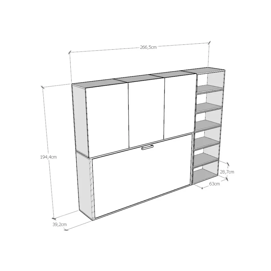 Lit escamotable simple aux compositions variées - Collaboratif Viadurini