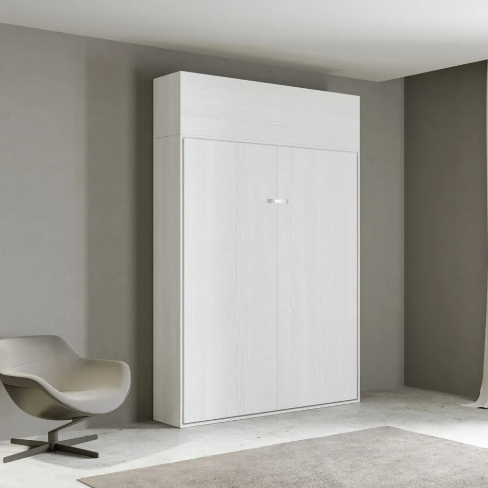 Lit Queen Size avec escamotable vertical et unité murale - Magicompare Viadurini