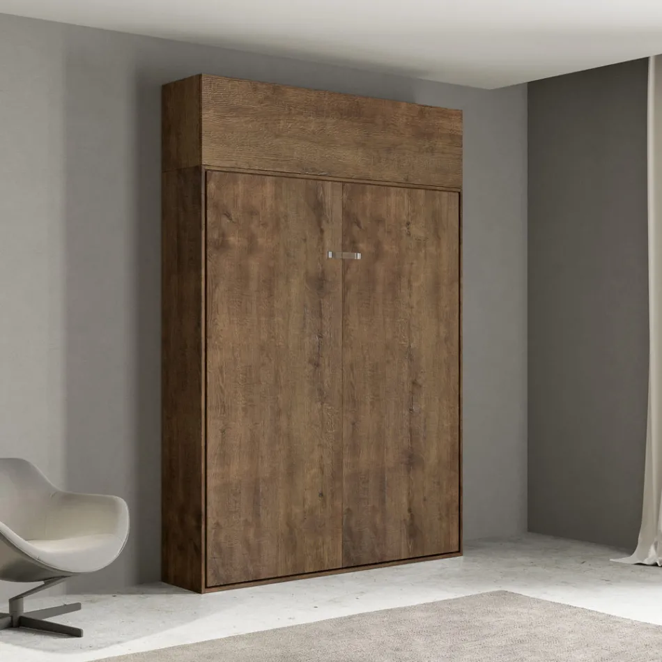 Lit Queen Size avec escamotable vertical et unité murale - Magicompare Viadurini