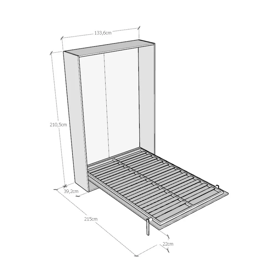Lit Queen Size escamotable verticalement, différentes finitions - Magicompare Viadurini