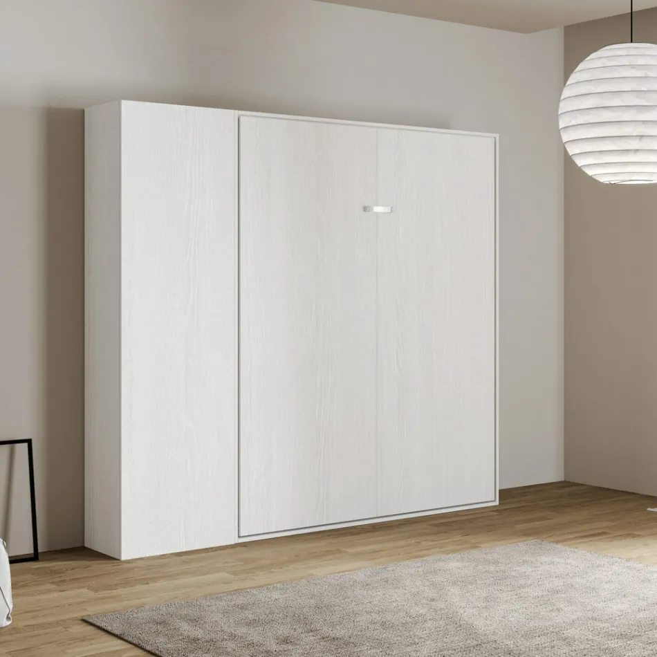 Lit français escamotable vertical avec colonne - Magicompare Viadurini