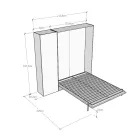 Lit français escamotable vertical avec colonne - Magicompare Viadurini