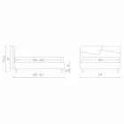 Lit avec double conteneur rembourré en similicuir Made in Italy - Raggino Viadurini