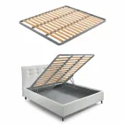 Lit avec double conteneur rembourré en similicuir Made in Italy - Raggino Viadurini