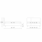 Lit avec double récipient en cuir écologique bicolore fabriqué en Italie - Jasmin Viadurini