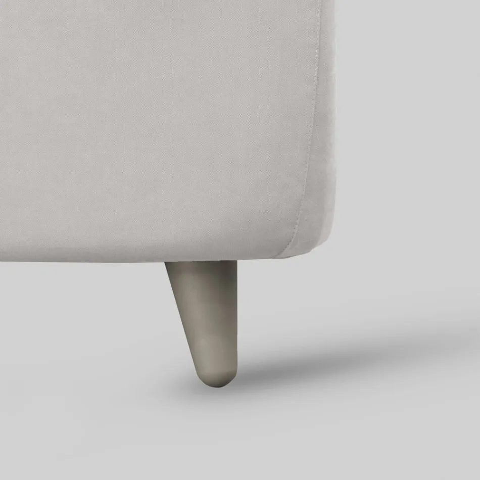 Lit double avec tête de lit et pieds rembourrés Made in Italy - Aaron Viadurini