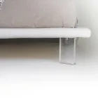 Lit double rembourré en éco-cuir ou tissu fabriqué en Italie - Armonica Viadurini