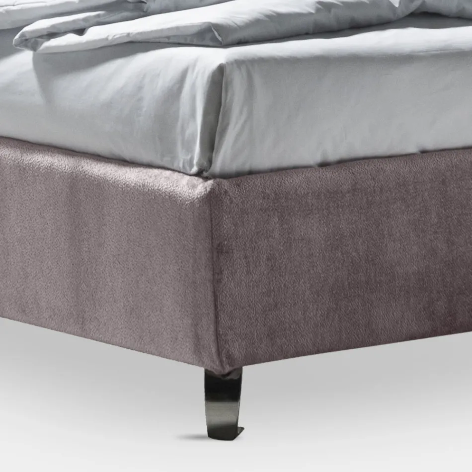 Lit Double 160x190 avec 2 Coussins Moelleux avec Volant Périmétrique - Ernesta Viadurini