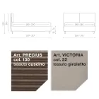 Lit Double 160x190 avec 2 Oreillers Moelleux en Tête de Lit - Tramonti Viadurini