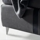 Lit Double 160x190 avec 2 Bandes Bicolores Verticales et Parallèles - Paolo Viadurini