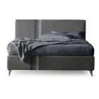 Lit Double 160x190 avec 2 Bandes Bicolores Verticales et Parallèles - Paolo Viadurini