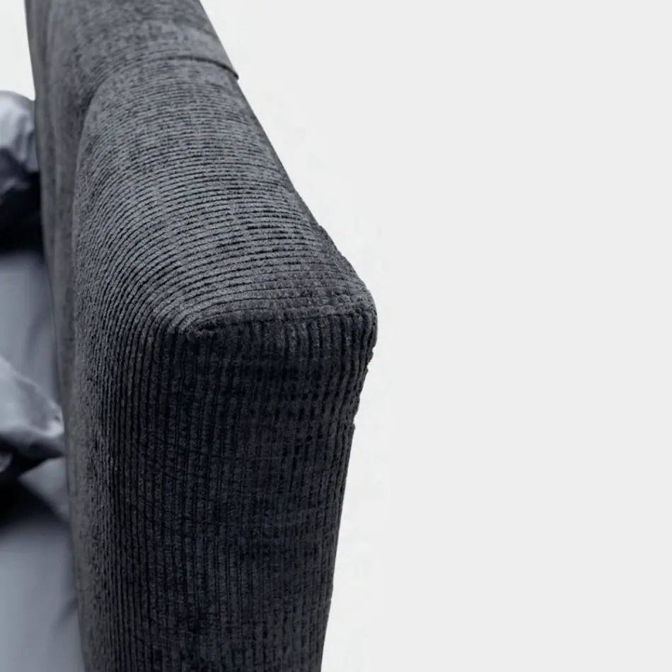 Lit Double 160x190 avec Cordons Verticaux en Relief - Masque Viadurini