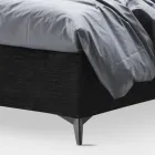 Lit Double 160x190 avec Cordons Verticaux en Relief - Masque Viadurini