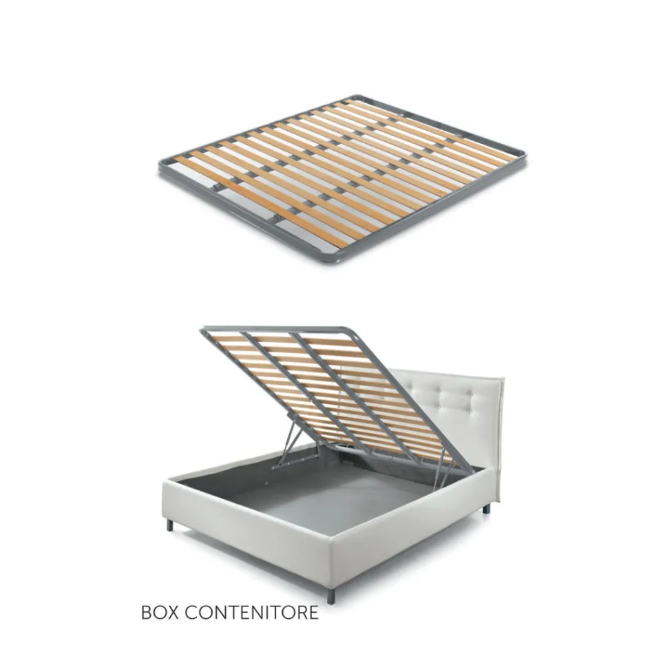 Lit Double 160x190 avec Cordons Verticaux en Relief - Masque Viadurini