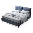 Lit Double 160x190 avec Coussins qui Enveloppent Toute la Tête de Lit - Charme Viadurini