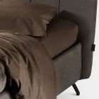 Lit Double 160x190 avec Rembourrage avec Profils Verticaux Cordés - Nices Viadurini