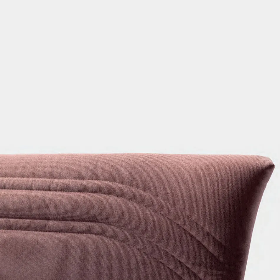 Lit Double 160x190 avec Lignes Courbes et Bande Double Matelassée - Gioie Viadurini