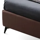 Lit Double 160x190 avec Lignes Courbes et Bande Double Matelassée - Gioie Viadurini