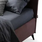 Lit Double 160x190 avec Lignes Courbes et Bande Double Matelassée - Gioie Viadurini