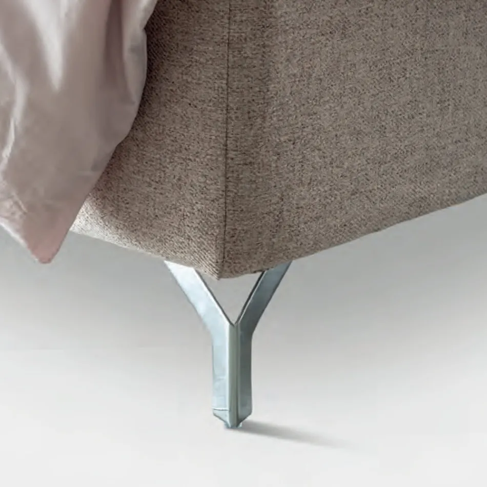 Lit double 160x190 avec tête de lit à volants et boutons - Rest Viadurini