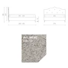 Lit double 160x190 avec tête de lit à volants et boutons - Rest Viadurini