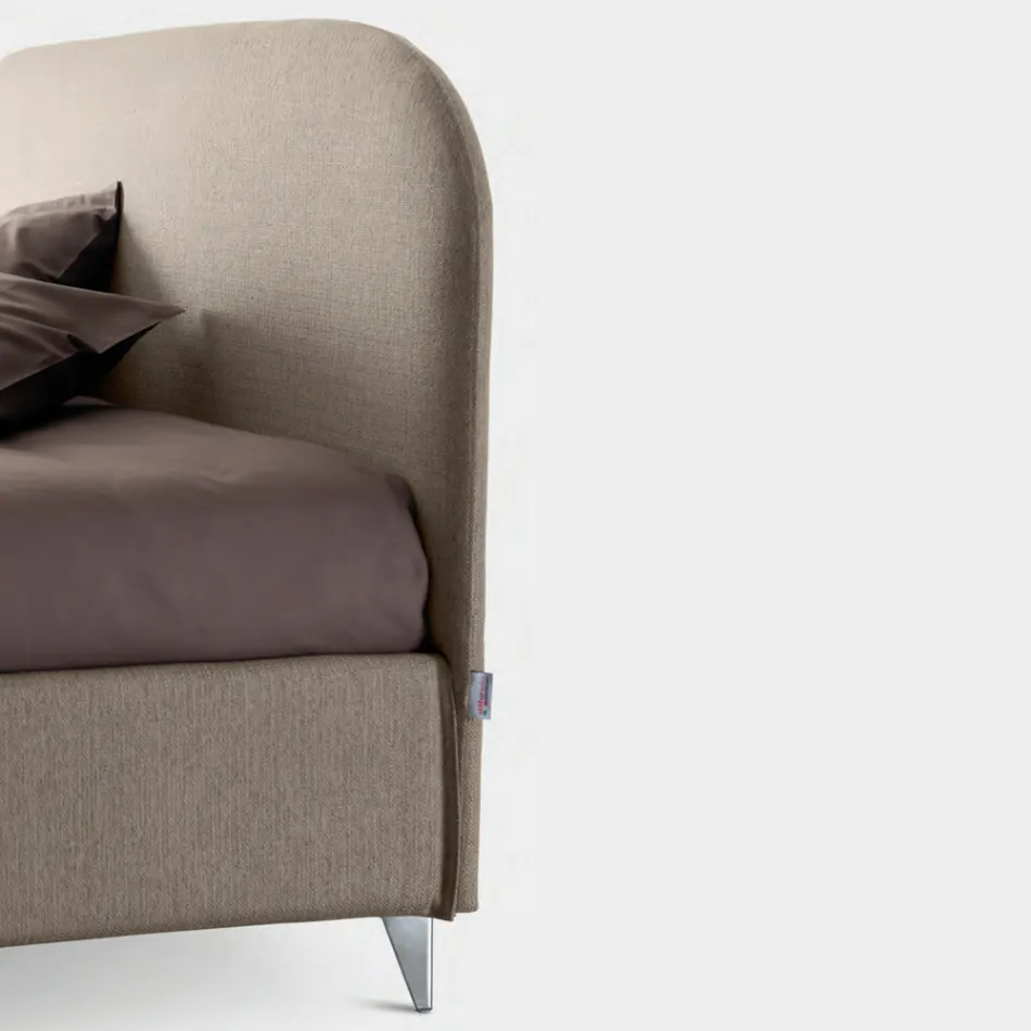 Lit Double 160x190 avec Tête de Lit Courbée Made in Italy - Oriente Viadurini