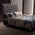 Lit Double 160x190 avec Tête de Lit Haute et Matelassée Made in Italy - Sallie Viadurini