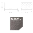 Lit Double 160x190 avec Tête de Lit Haute et Matelassée Made in Italy - Sallie Viadurini