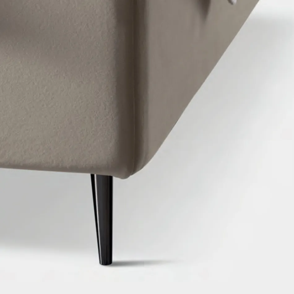 Lit Double 160x190 avec Matelassage à Larges Bandes Verticales - Magan Viadurini