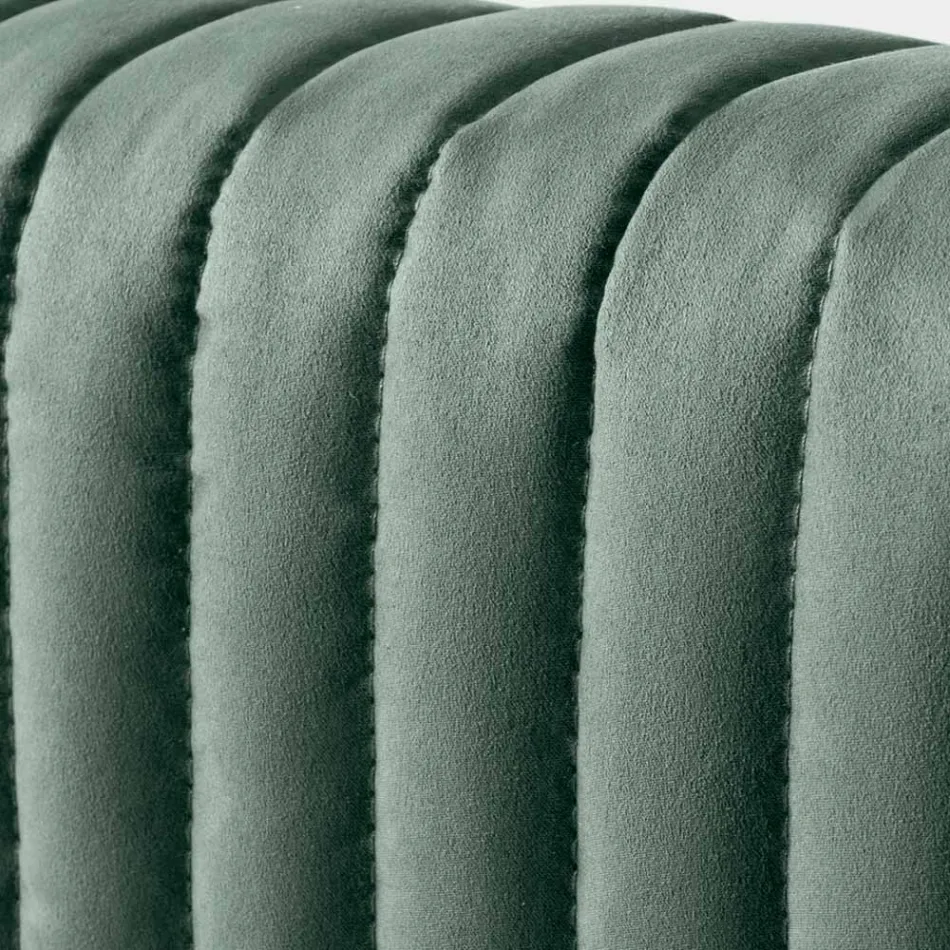 Lit double 160x190 avec matelassage à bandes étroites multi-rayures - Meduse Viadurini