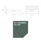 Lit double 160x190 avec matelassage à bandes étroites multi-rayures - Meduse Viadurini