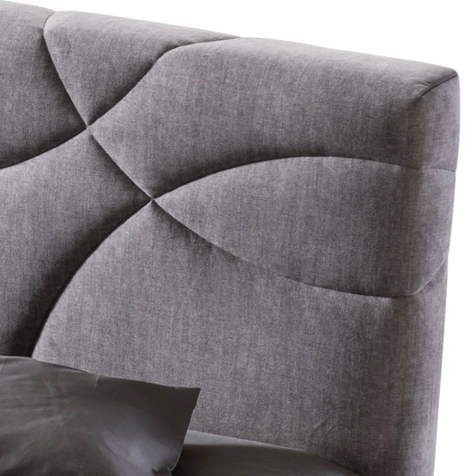 Lit Double 160x190 avec Matelassage Courbes Croisées - Tournesol Viadurini