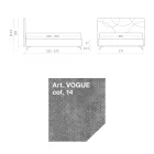 Lit Double 160x190 avec Matelassage Courbes Croisées - Tournesol Viadurini