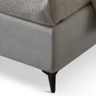 Lit Double 160x190 en Tissu avec Pieds en Métal Fabriqué en Italie - Dreams Viadurini