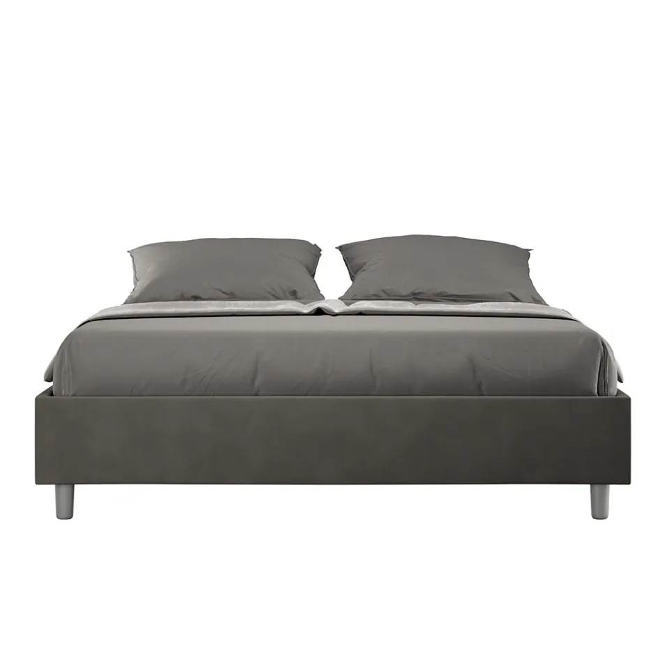 Lit double 160x200 cm recouvert de microfibre, fabriqué en Italie - Athlete Viadurini