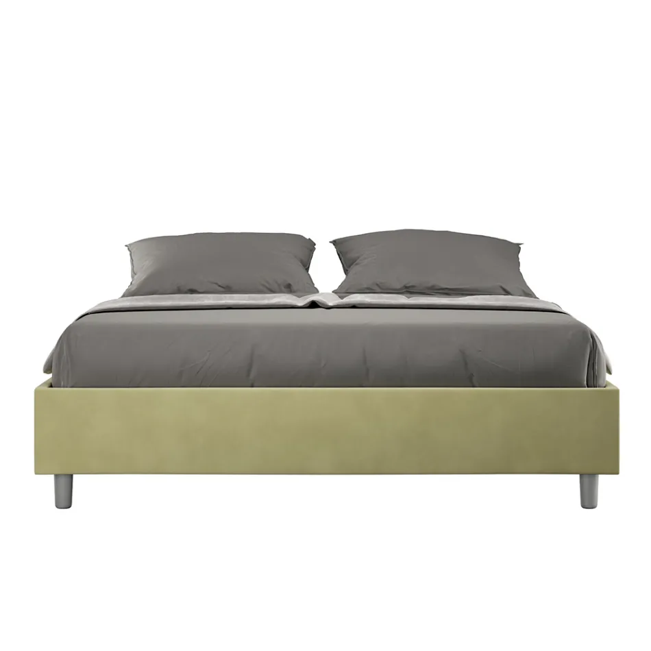 Lit double 160x200 cm recouvert de microfibre, fabriqué en Italie - Athlete Viadurini