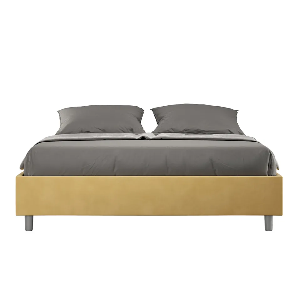 Lit double 160x200 cm recouvert de microfibre, fabriqué en Italie - Athlete Viadurini