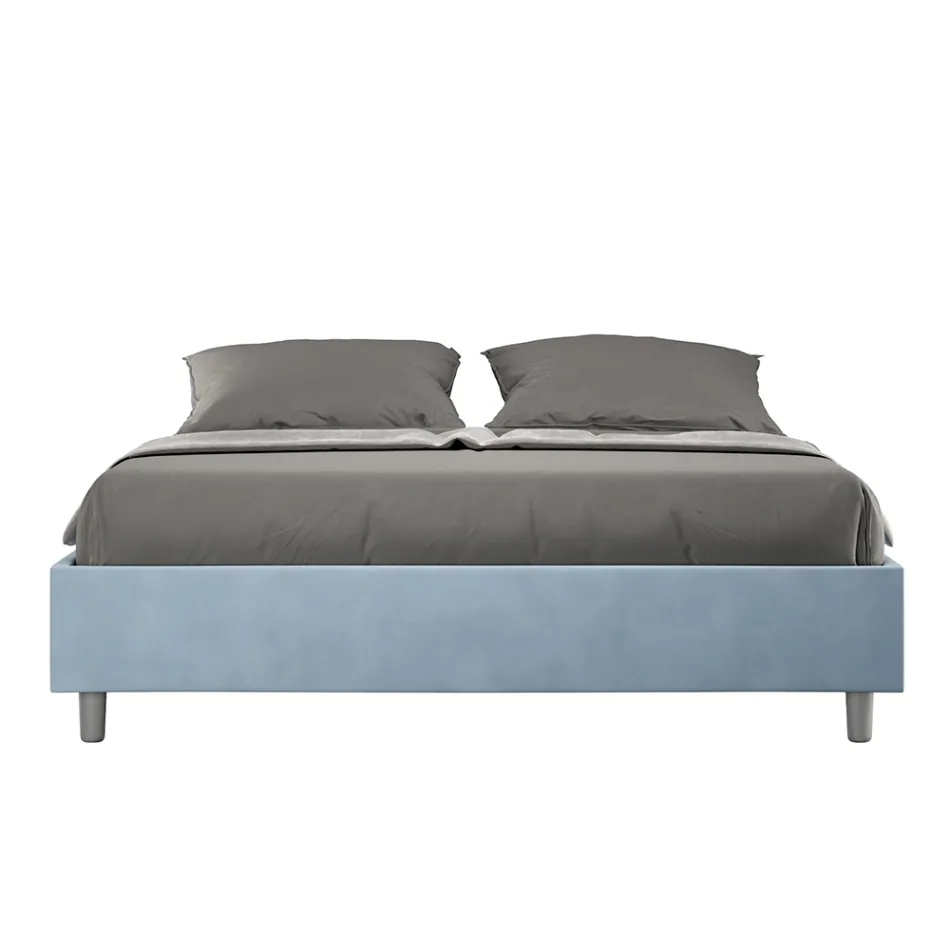 Lit double 160x200 cm recouvert de microfibre, fabriqué en Italie - Athlete Viadurini