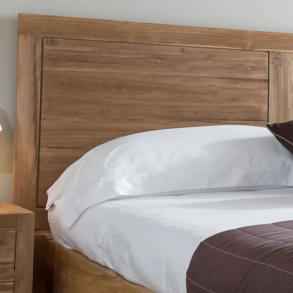 Lit double 160x200 en teck massif - Fresco Viadurini