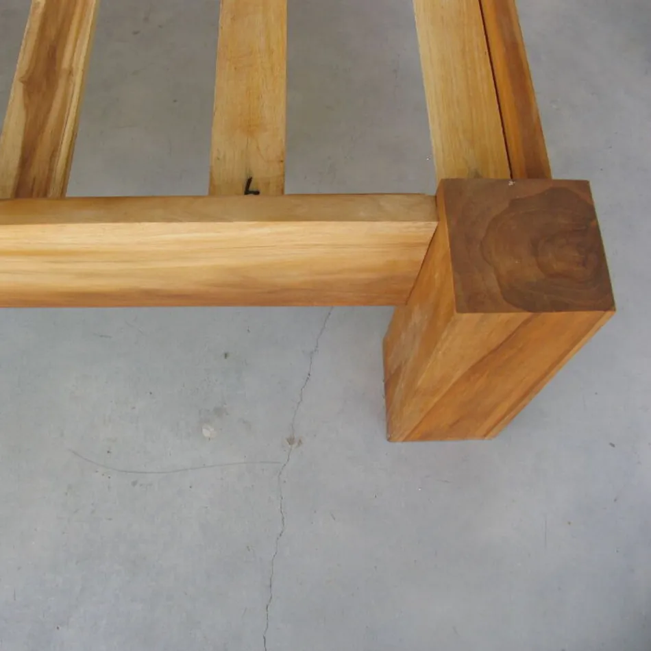 Lit double 160x200 en teck massif - Fresco Viadurini